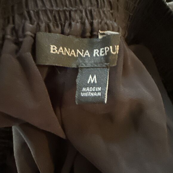 Banana Republica Sz Medium Black Midi Pleated Fairy Goth Dark Grunge Punk Skirt - Picture 5 of 7